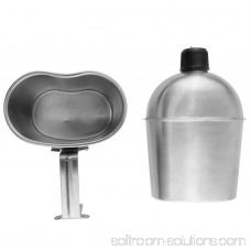SOLOMONE CAVALLI Military Stainless Steel Canteen with Cup G.I.